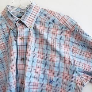 Ariat Men's plaid long sleeve shirt M red blue